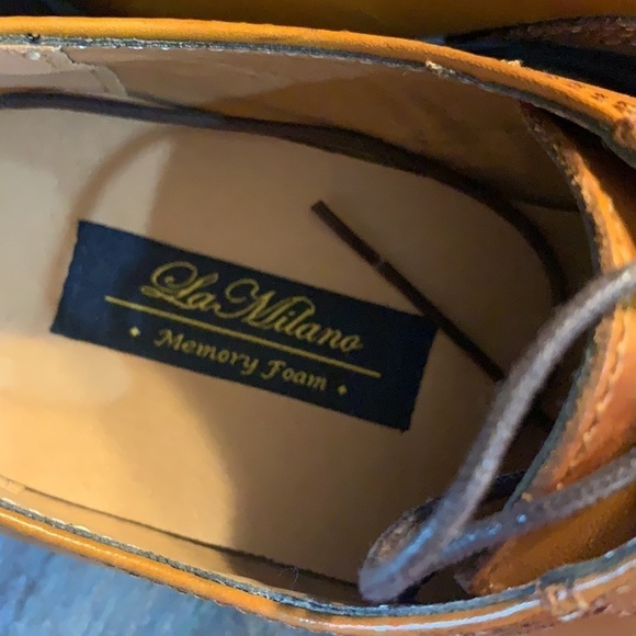 La Milano Mens Leather Cap Toe Lace up Oxford Classic Modern Business Sh… - Picture 6 of 11